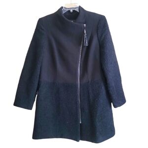 Alfani Womens Woolblend Black Winter Coat Size Medium
